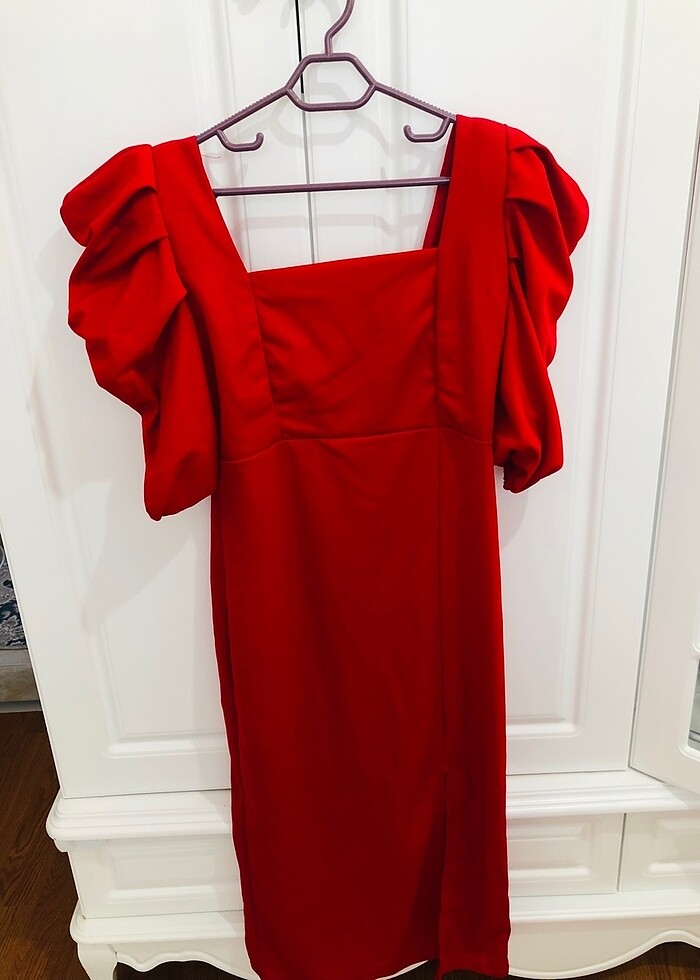 Kırmızı abiye elbise - Görsel 2