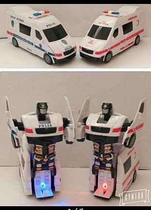 2 adet Dönüşen Robot Polis, Ambulans 