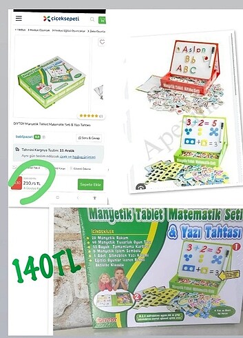 Beden Renk Manyetik Tablet Tangram Yazı Tahtası Seti