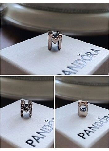 925 ayar gümüş Pandora harf charm
