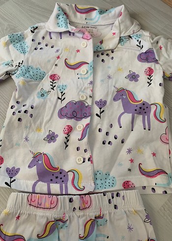 9-12 Ay Beden Kız bebek Pijama Takımı