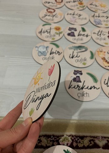 Çocuk ahşap aylık plak - Görsel 5