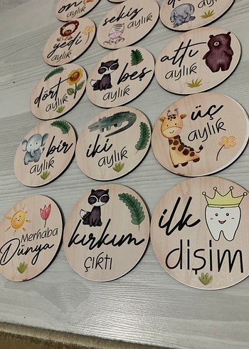 Çocuk ahşap aylık plak - Görsel 3