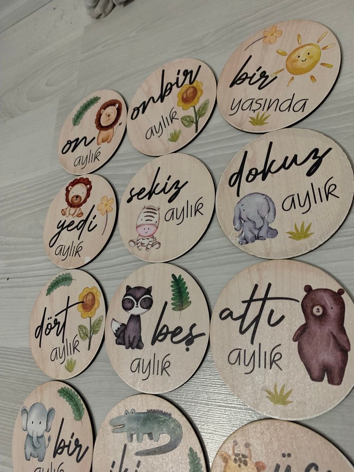 Çocuk ahşap aylık plak - Görsel 2