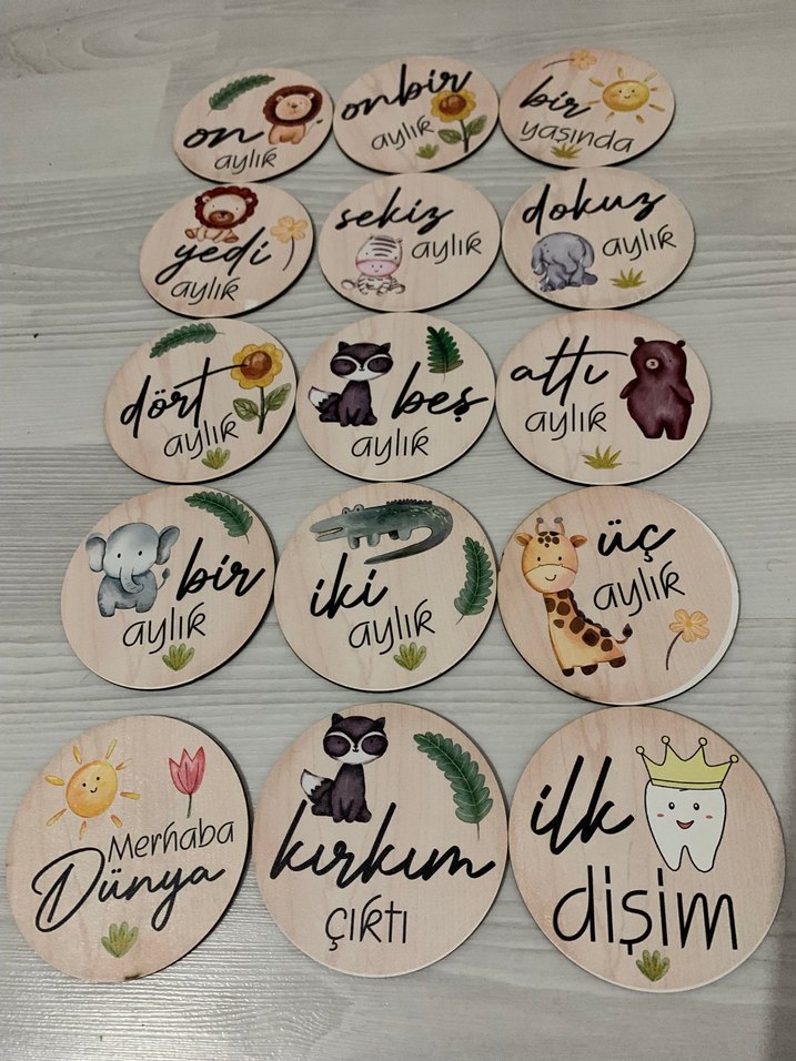 Çocuk ahşap aylık plak - Görsel 4