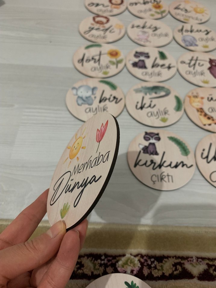 Çocuk ahşap aylık plak - Görsel 5