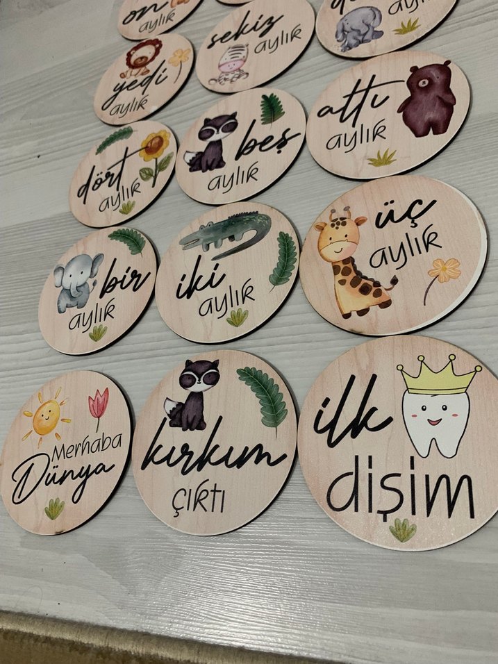 Çocuk ahşap aylık plak - Görsel 3