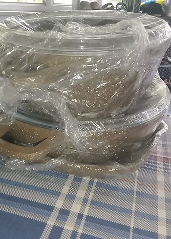 Beden kahverengi Renk Farklı Boylarda Kahverengi ve Gri Tencere Seti