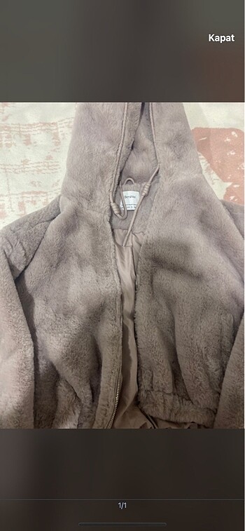 Bershka Lila peluş mont