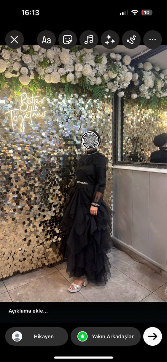 Siyah abiye S-M uyumludur. 38 beden - Görsel 2