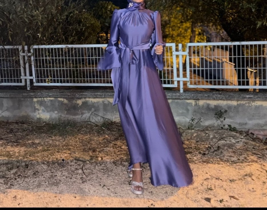 #MOR #ABİYE #SATEN ŞAL DAHİL S-M uyumlu - Görsel 4