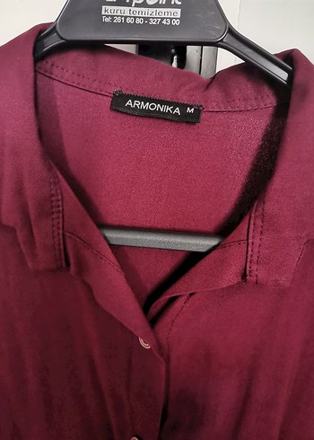 Zara Bordo Kadın Uzun Kollu Gömlek