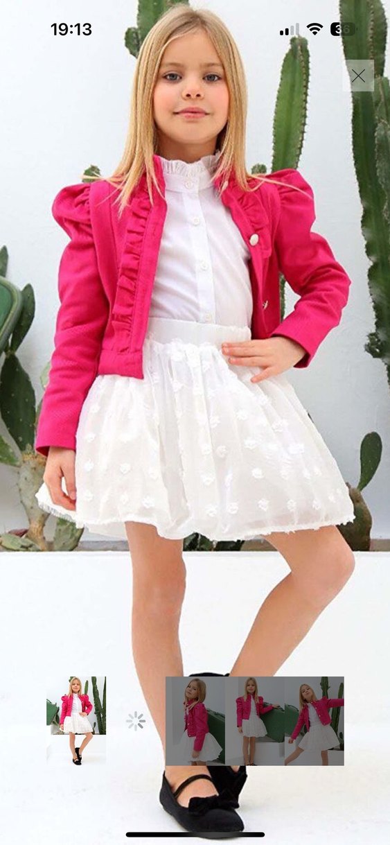 Kız Çocuk Pembe Fırfırlı Bolero Ceket - Görsel 3