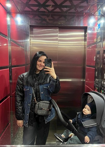 Twist Denim Mix Kapitone Mont - Görsel 2