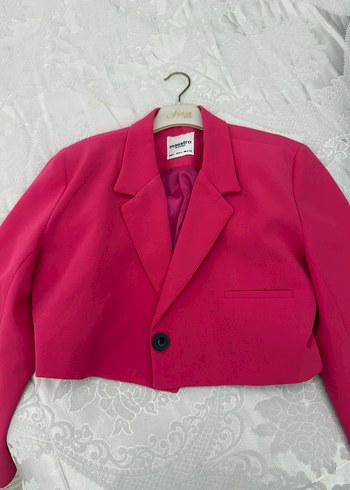 Pembe Mini Kadın Blazer Ceket - Görsel 2