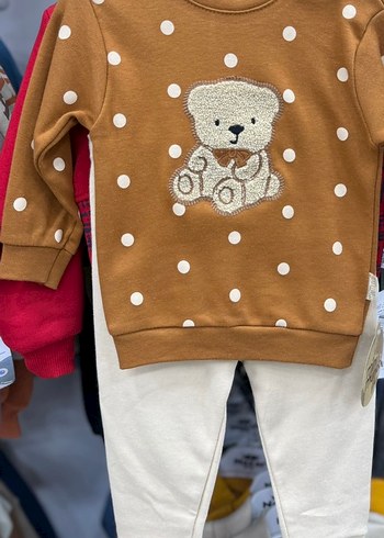 Nakışlı Ayıcık Desenli Kahverengi Bebek Takımı - Görsel 2