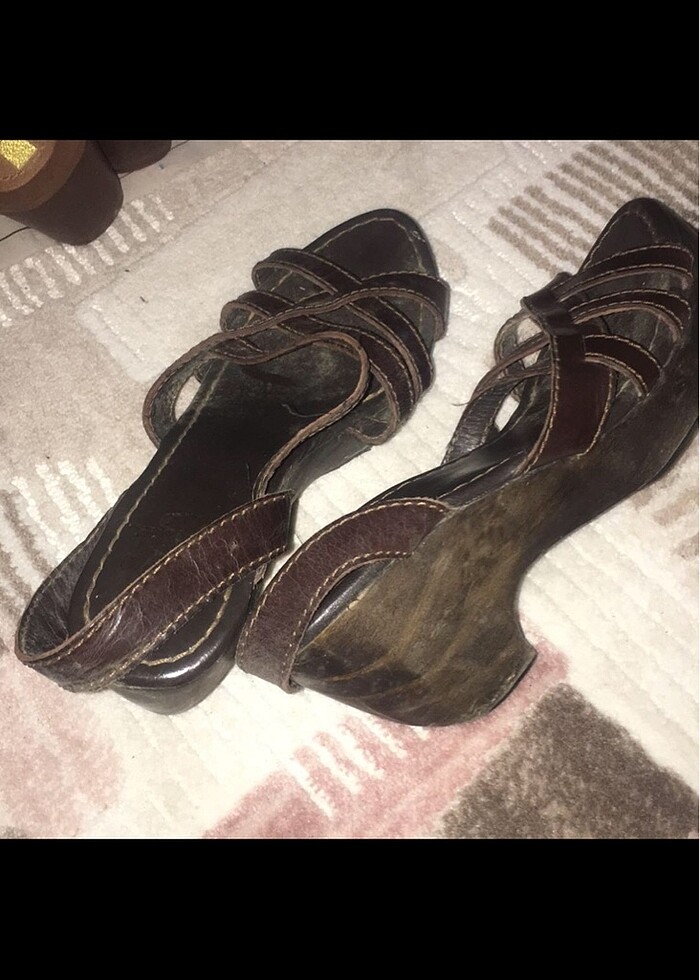 Deri mango sandalet - Görsel 4