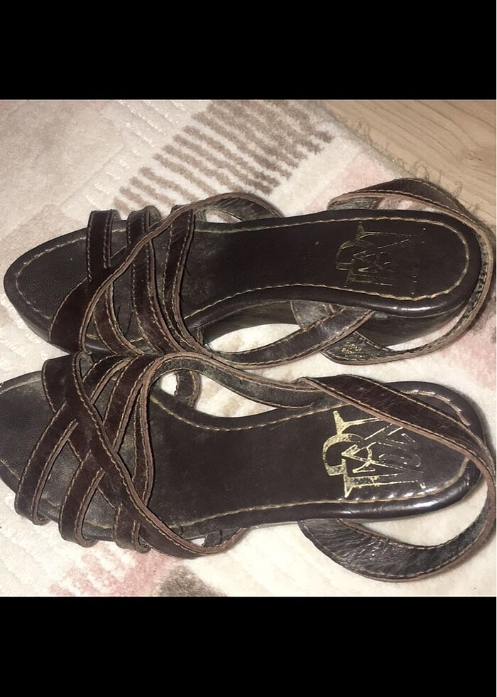 Deri mango sandalet - Görsel 2