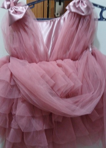 Kız Çocuk Pembe Fırfırlı Bohem Elbise - Görsel 2