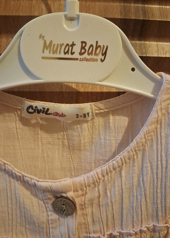 CİVİL marka  Kız Çocuk Keten Düğmeli Bluz - Görsel 2