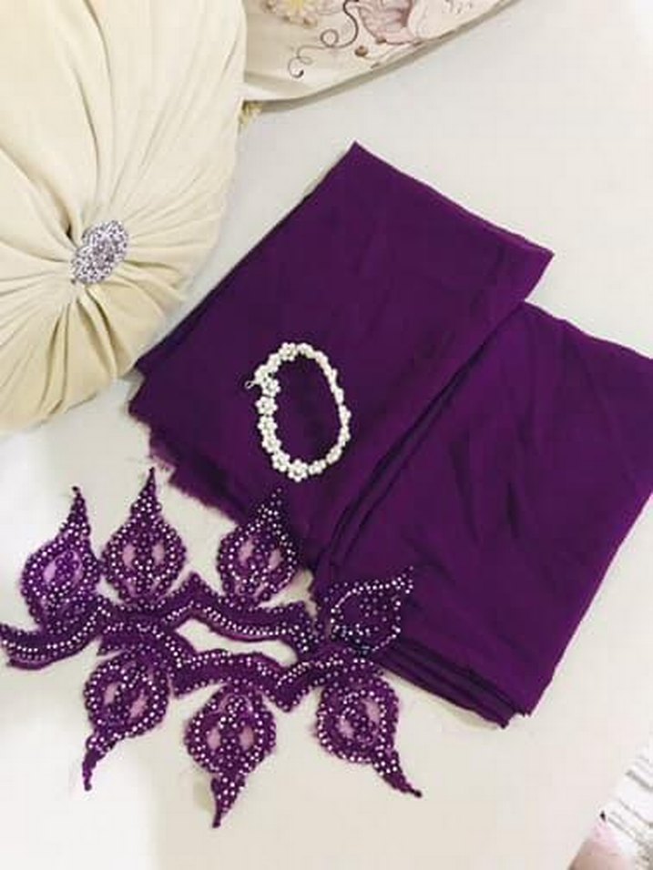 Uzun Mor Bohem Bağlama Desenli Kadın Elbise - Görsel 3