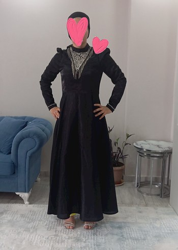 Uzun Siyah Gotik Abiye Elbise - Görsel 3