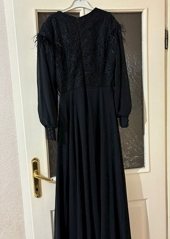 Uzun Siyah Gotik Drapeli Elbise - Görsel 3