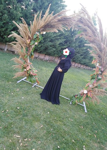 Uzun Siyah Gotik Drapeli Elbise - Görsel 2