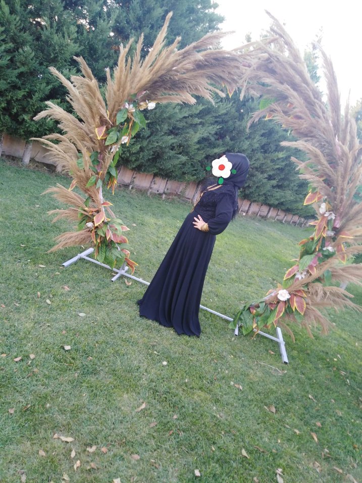 Uzun Siyah Gotik Drapeli Elbise - Görsel 2