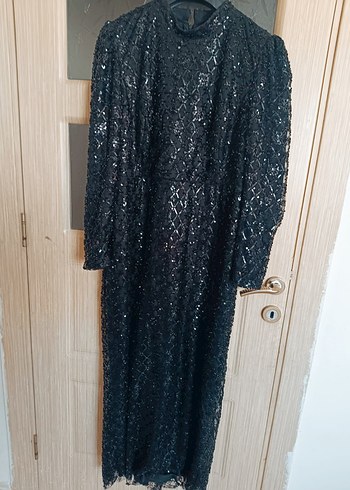 50 Beden Uzun Siyah Gotik Drapeli Abiye Elbise