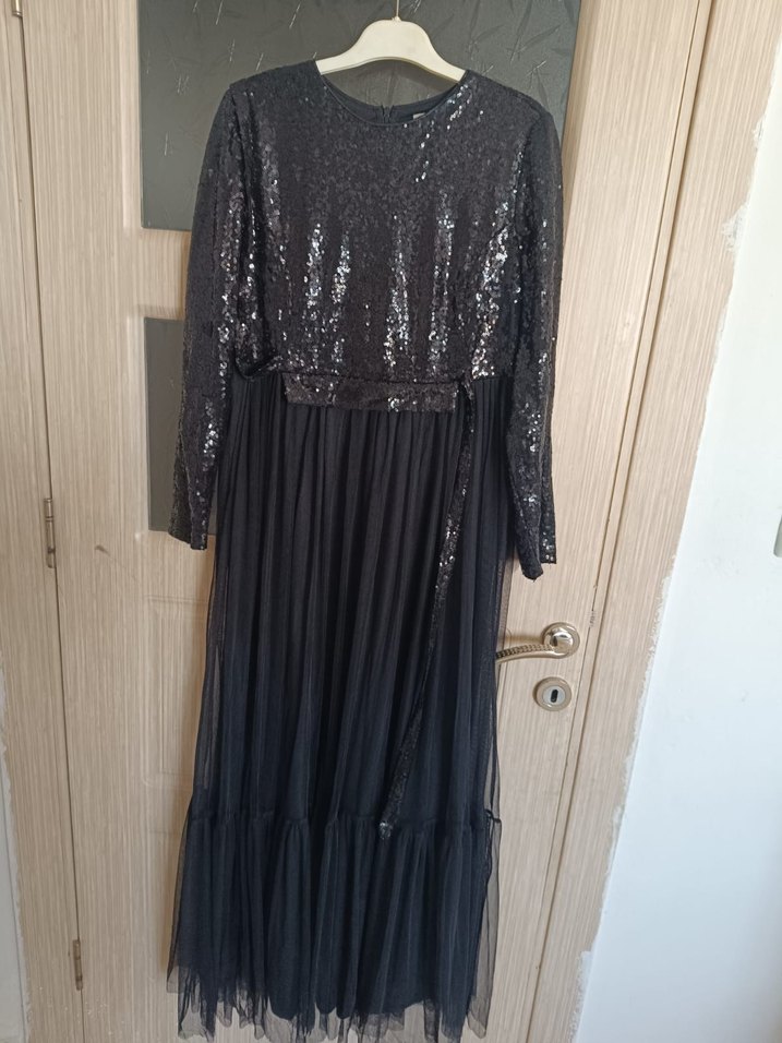 Siyah Bohem Uzun Abiye Elbise - Görsel 2