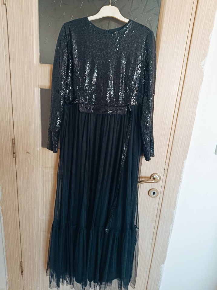 Siyah Bohem Uzun Abiye Elbise - Görsel 4