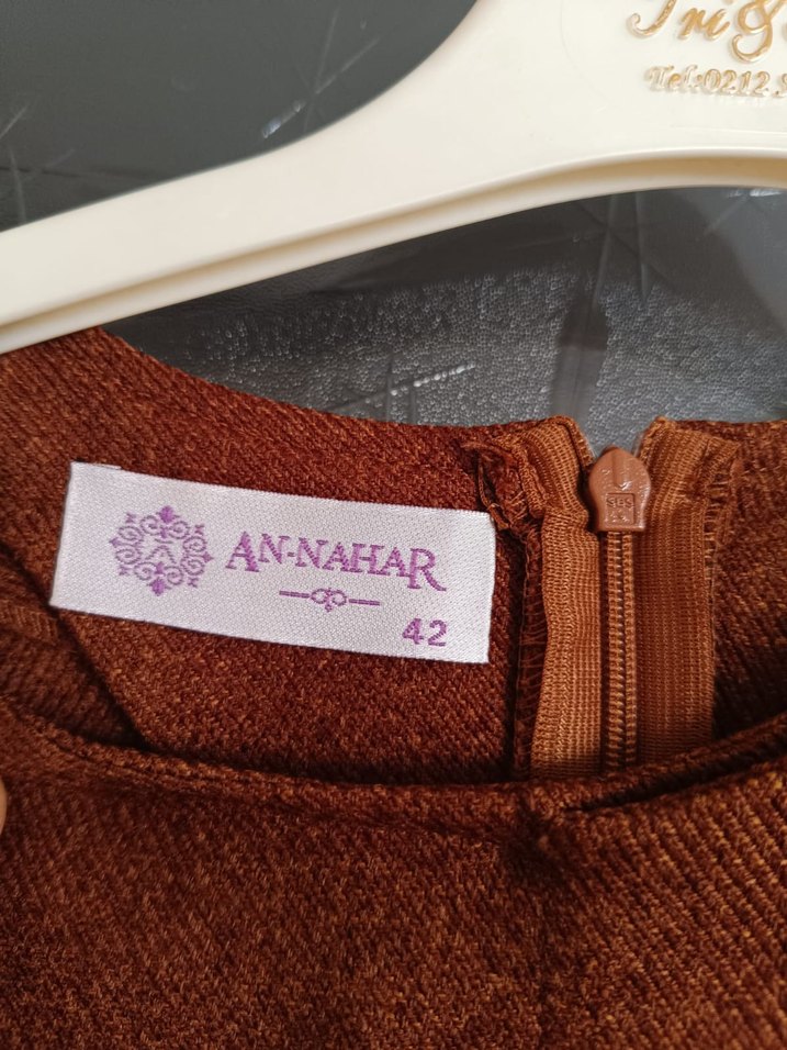 Kahverengi Uzun Kemerli Kadın Kaban - Görsel 4