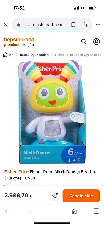  Beden Renk Fisher Price Minik Dansçı Beatbo