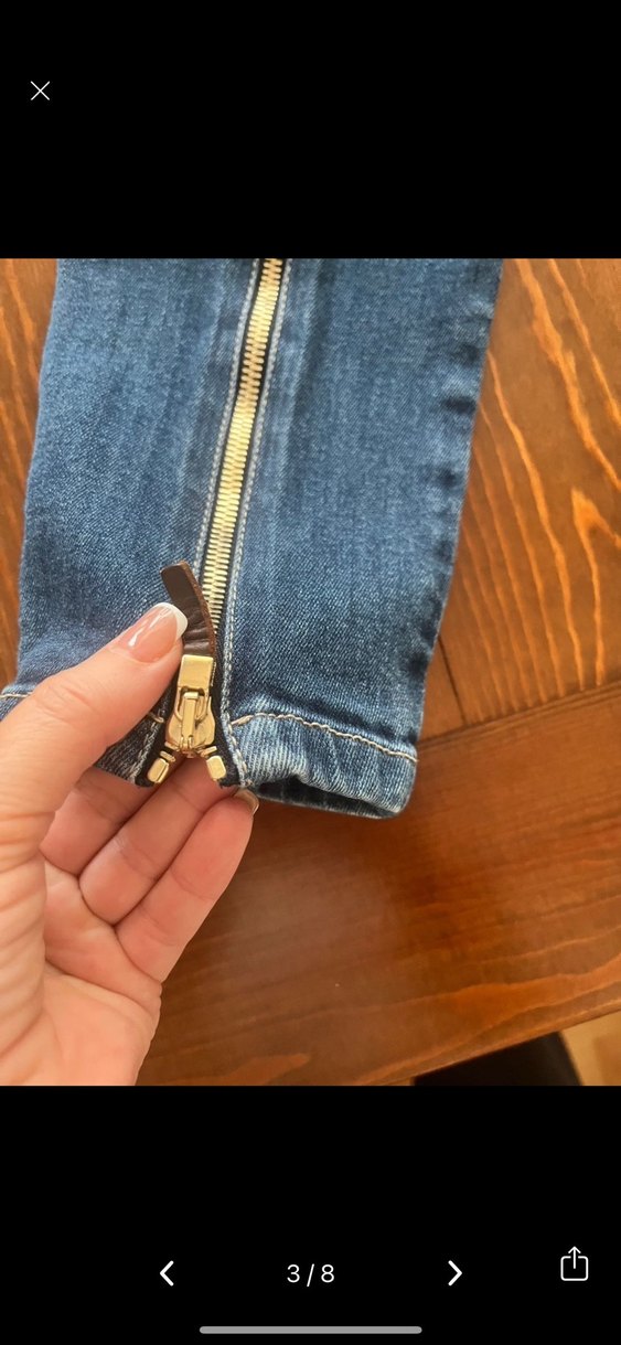 Biker Tarzı Kadın Denim Pantolon - Görsel 3