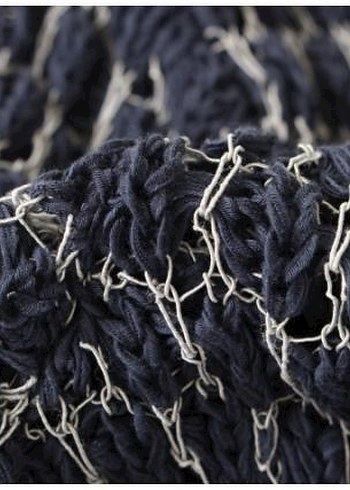 Kadın Lacivert Uzun Örgü Hırka - Görsel 4