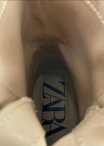 Bej Blok Topuk Kadın Street Style Bot - Görsel 2