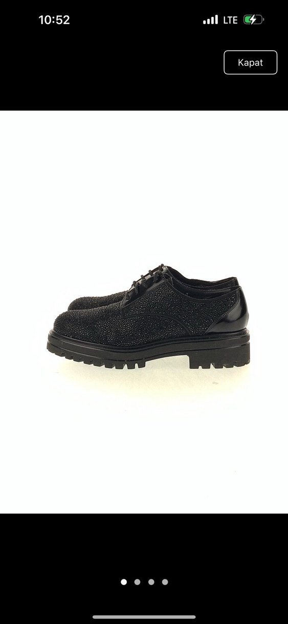 Siyah Parlak Platform Topuklu Kadın Klasik Ayakkabı - Görsel 2