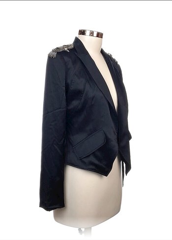 Siyah Gotik Kadın Blazer Ceket - Görsel 8