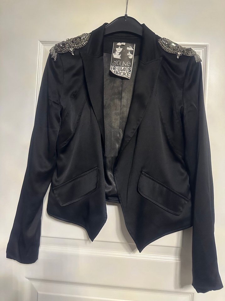 Siyah Gotik Kadın Blazer Ceket - Görsel 5