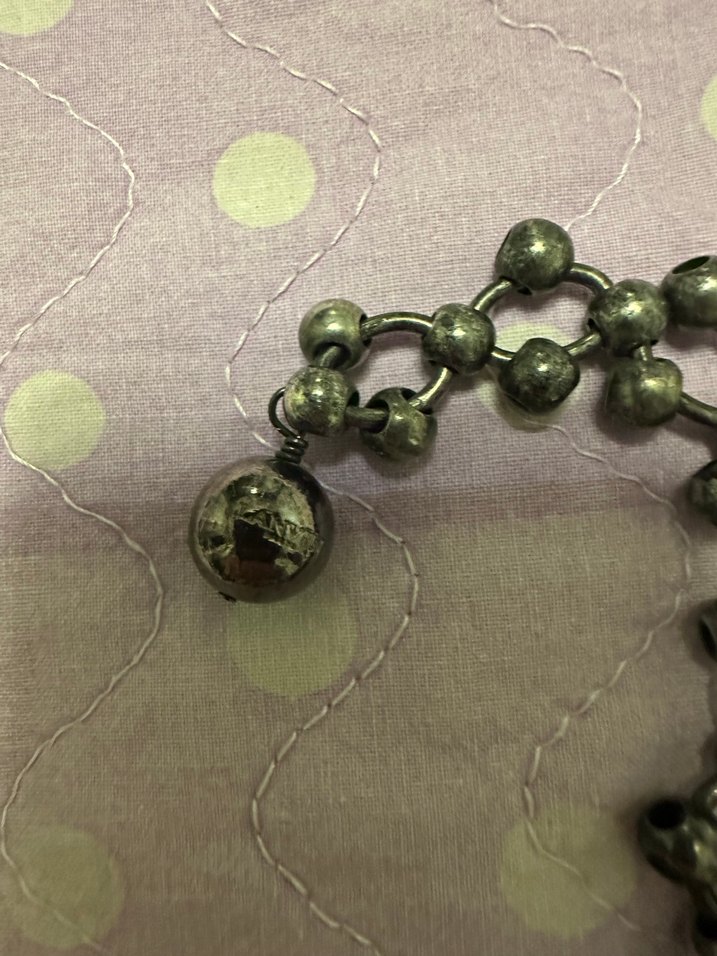 Siyah İşlemeli Boncuklu Gotik Midi Kolye - Görsel 2