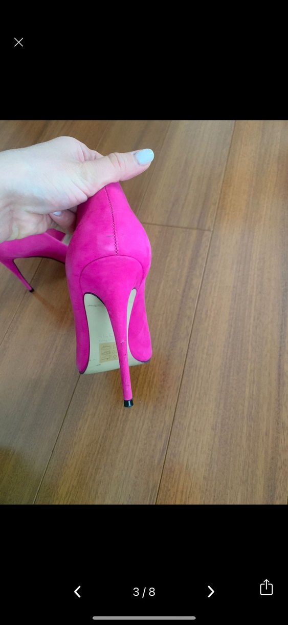 Pembe Süet Stiletto Topuklu Kadın Ayakkabı - Görsel 3