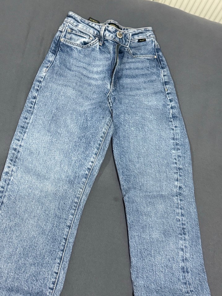 Gri Mavi Midi Kot Pantolon - Görsel 3