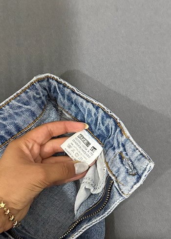 Kadın Mavi Midi Boy Gevşek Kesim Kot Pantolon - Görsel 2