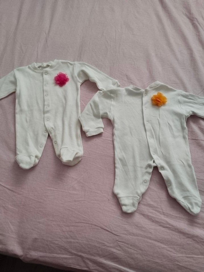 çıtçıtlı Beyaz Bebek Tulumları - Görsel 2