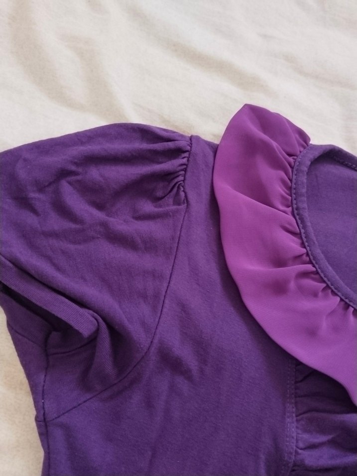 Mor Kısa Kollu Midi Elbise - Görsel 5