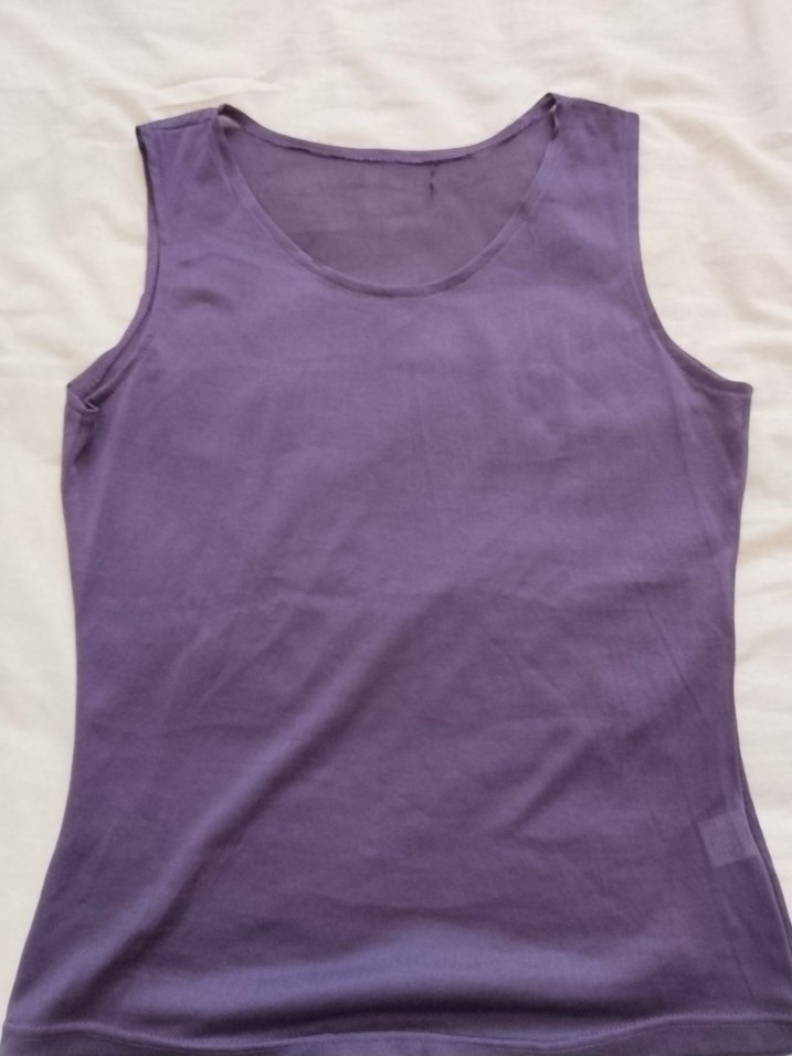 Mor Kadın Kolsuz Tişört - Görsel 2