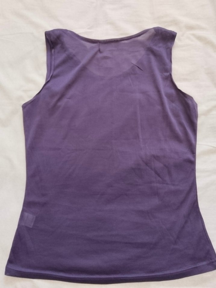 Mor Kadın Kolsuz Tişört - Görsel 4