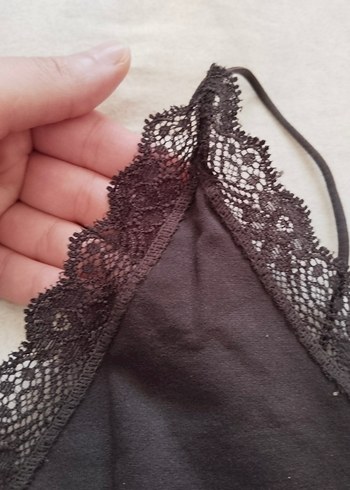 Dantel Detaylı V Yaka Kadın büstiyer - Görsel 3