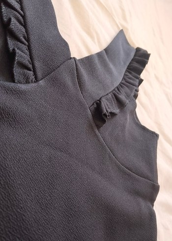 Kadın Siyah V Yaka Fırfıı büstiyer - Görsel 3